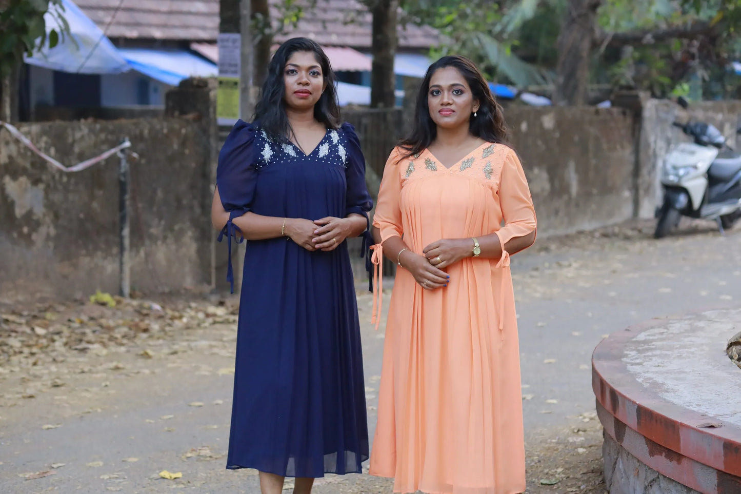 A Line with Side Gathers(Orange)