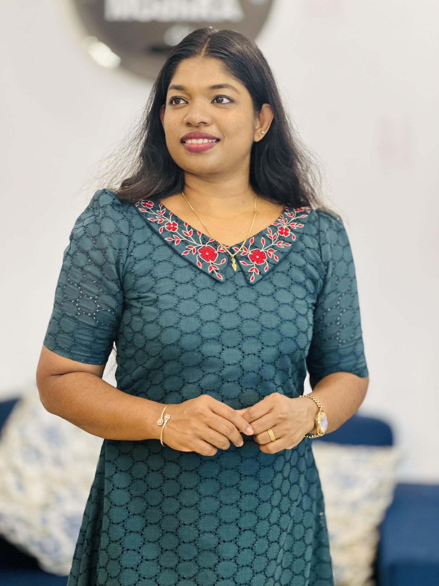 PeterPan Kurti (Bottle Green)