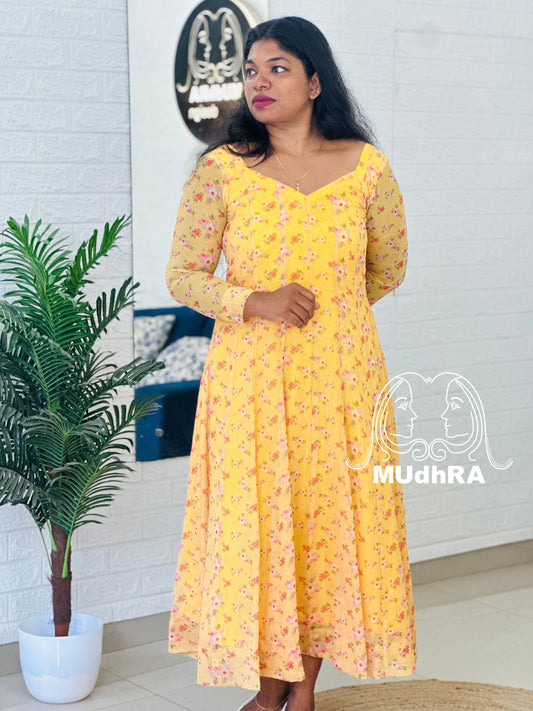 Panel Cut-Yellow-Kurti