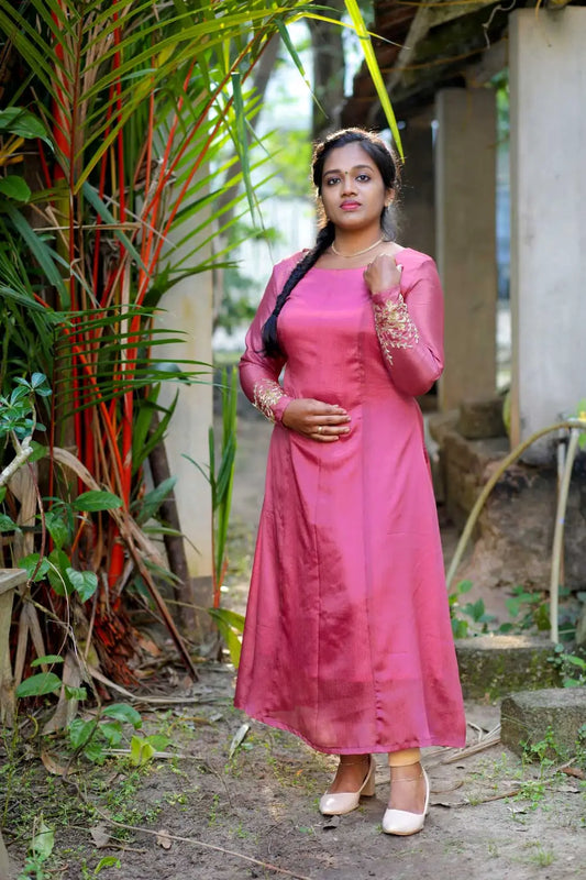 3 PANEL KURTI-COPPER PINK