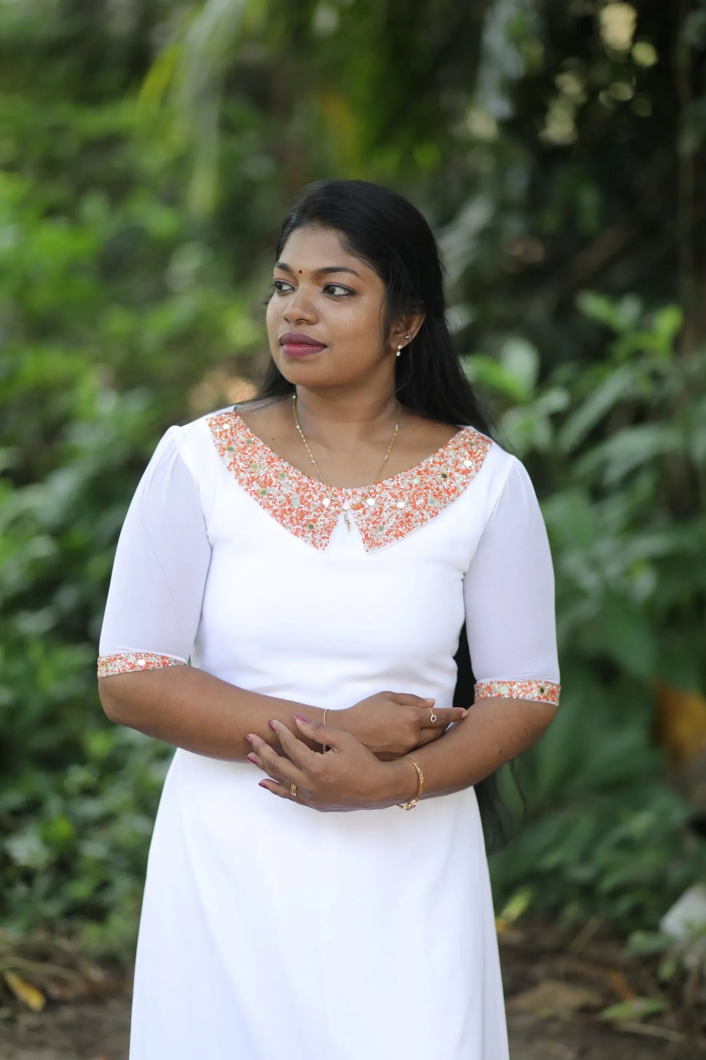 A LINE KURTI-PETER PAN COLLAR-WHITE