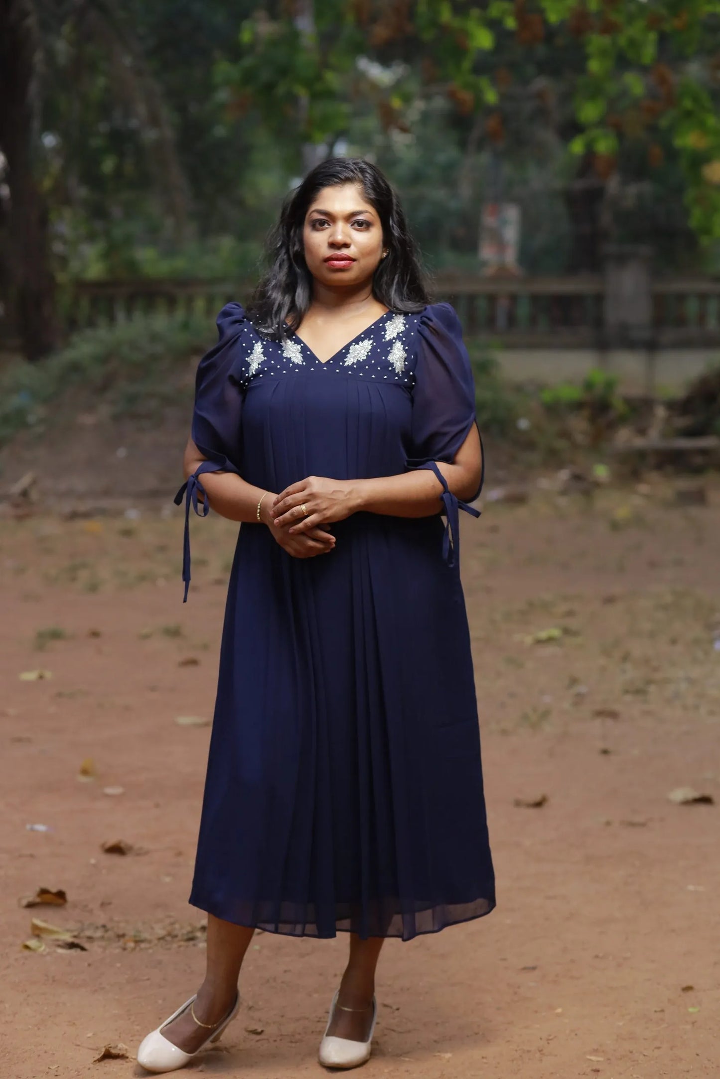 A Line with Side Gathers(Blue)