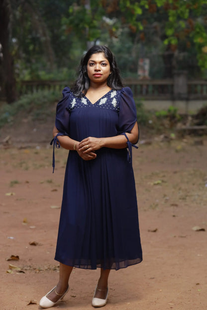 A Line with Side Gathers(Blue)