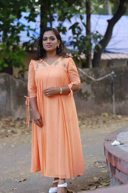 A Line with Side Gathers(Orange)