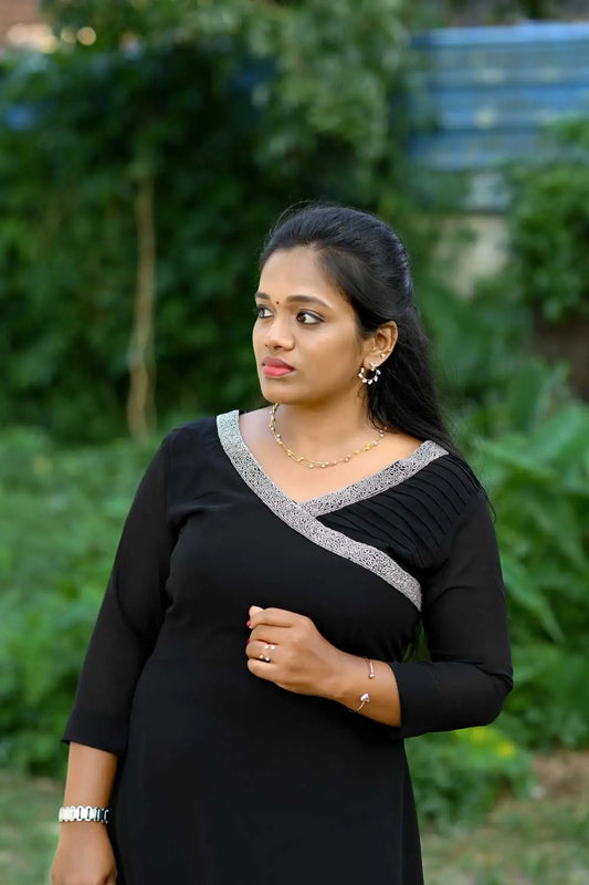 A LINE KURTI-BLACK