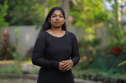 A line Kurti/Chudi Sleeve (Black)