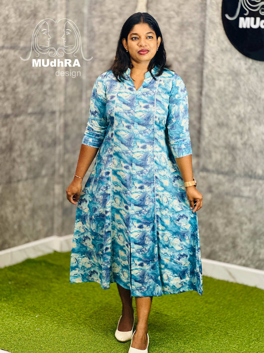 6Panel Rayon Collar Kurti(1111)