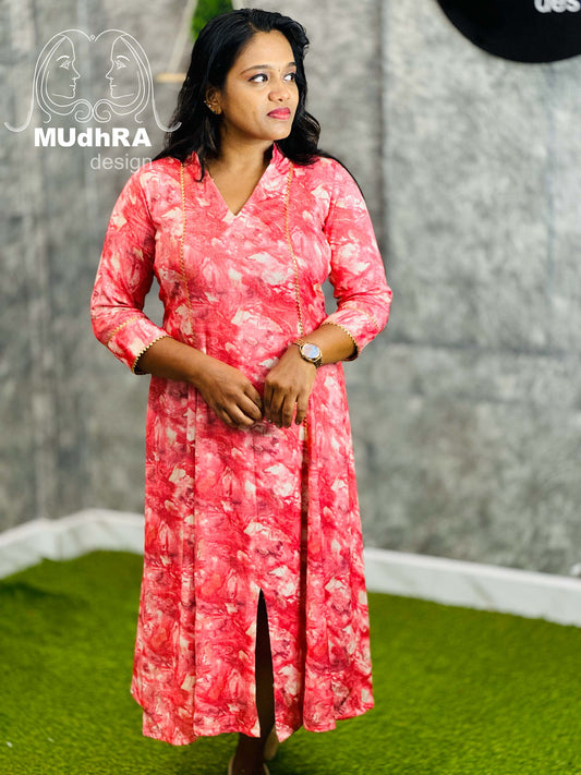 6Panel Rayon Collar Kurti(1112)