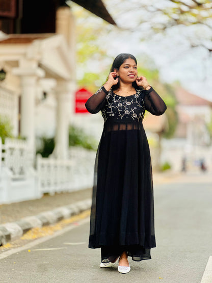 Black Handworked Anarkali
