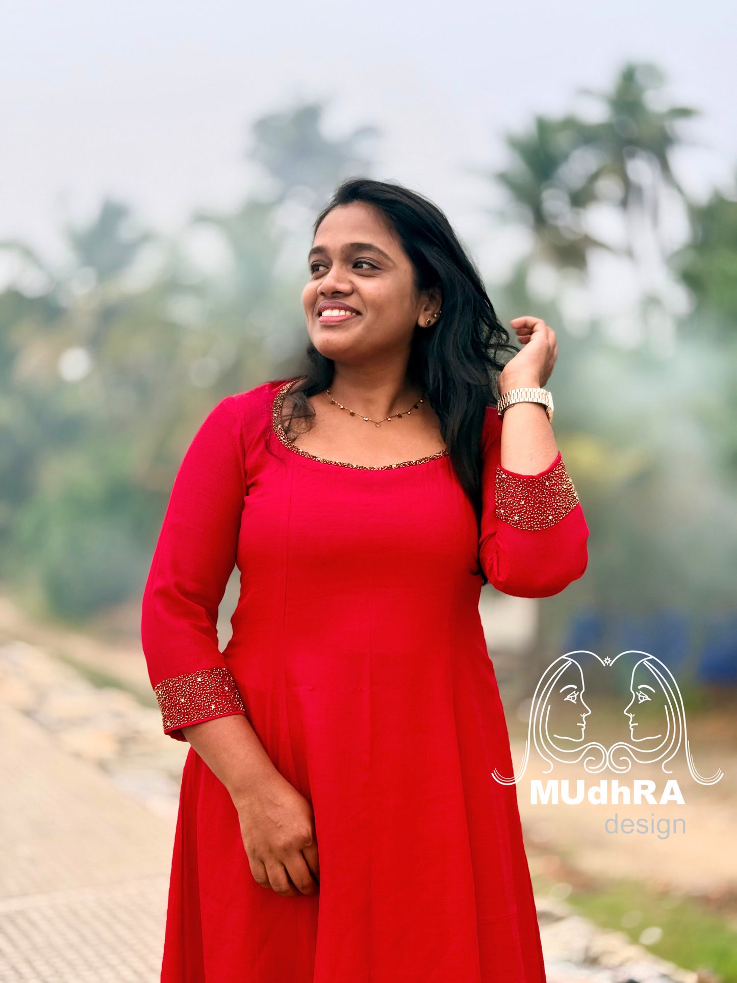 6 Panel Kurti Red Christmas Special