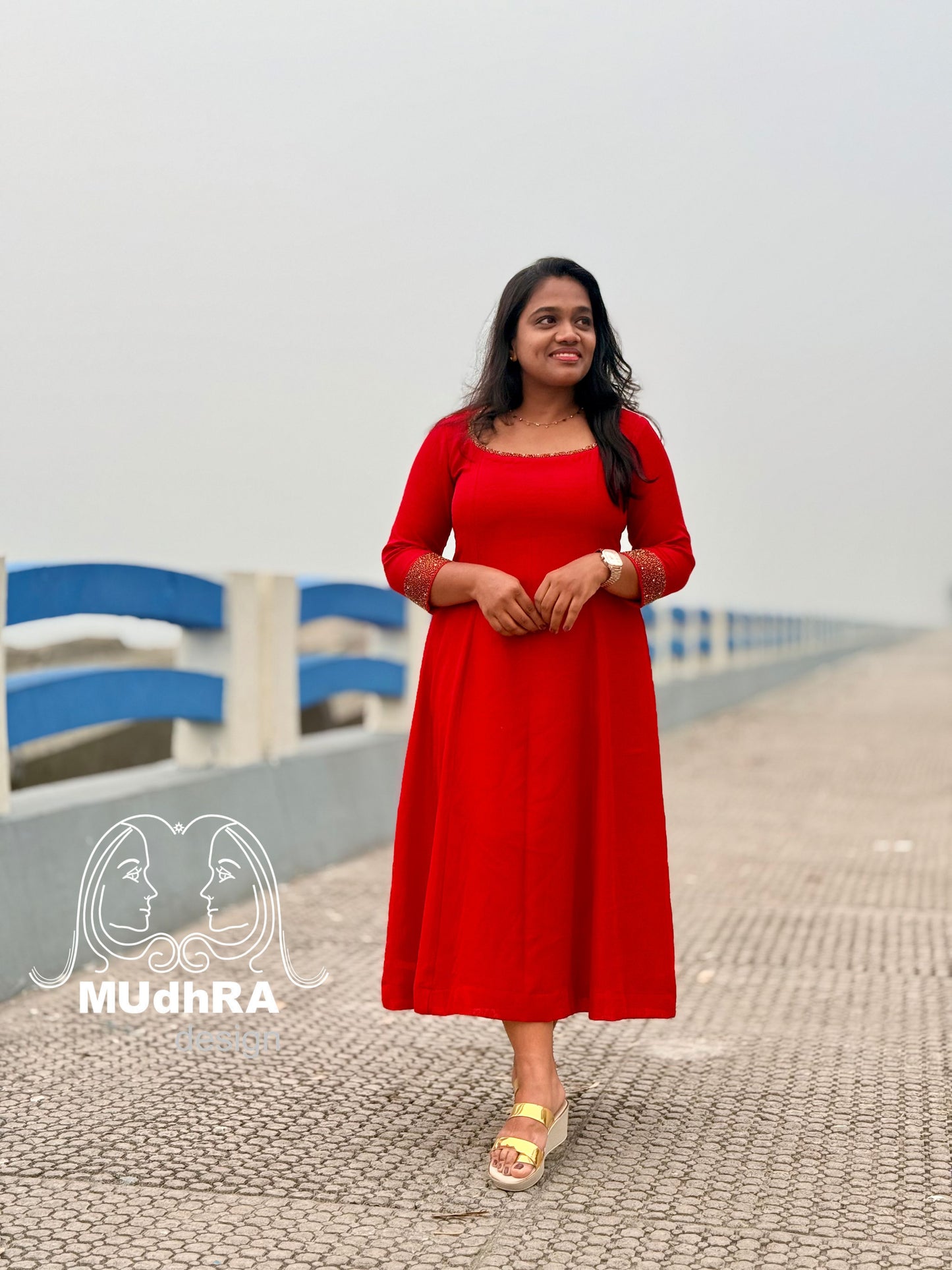 6 Panel Kurti Red Christmas Special