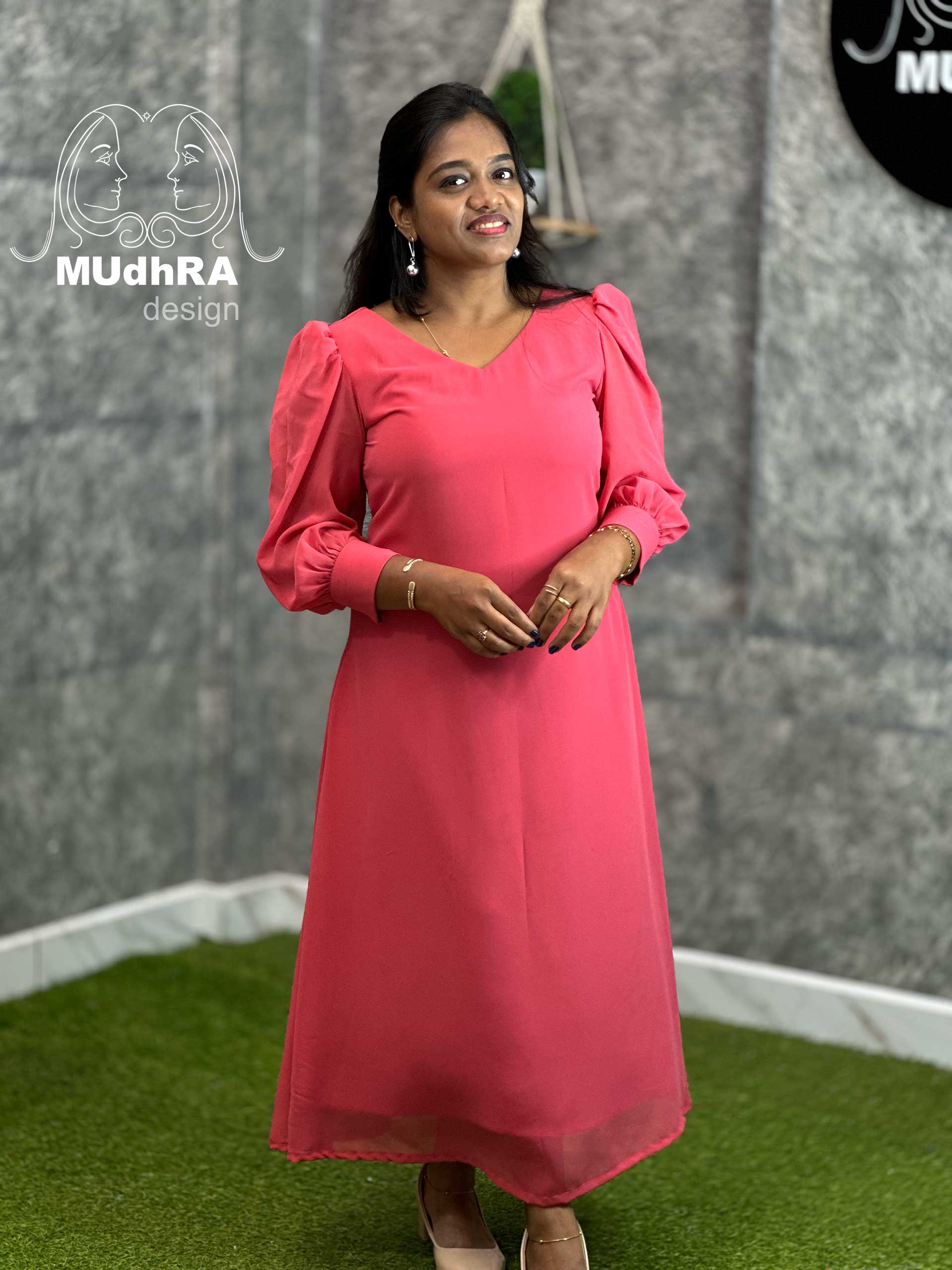 ALine(DesignerSleeve)(Pnk) (0093) – Mudhra Design