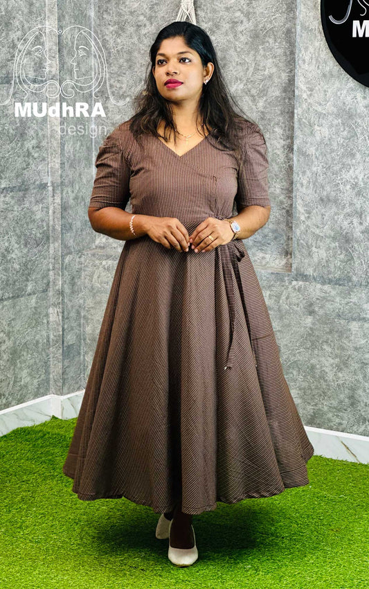 Wrap Dress (Brn) (0096)