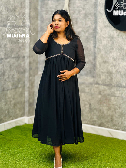 Alia Cut Kurti (Black)