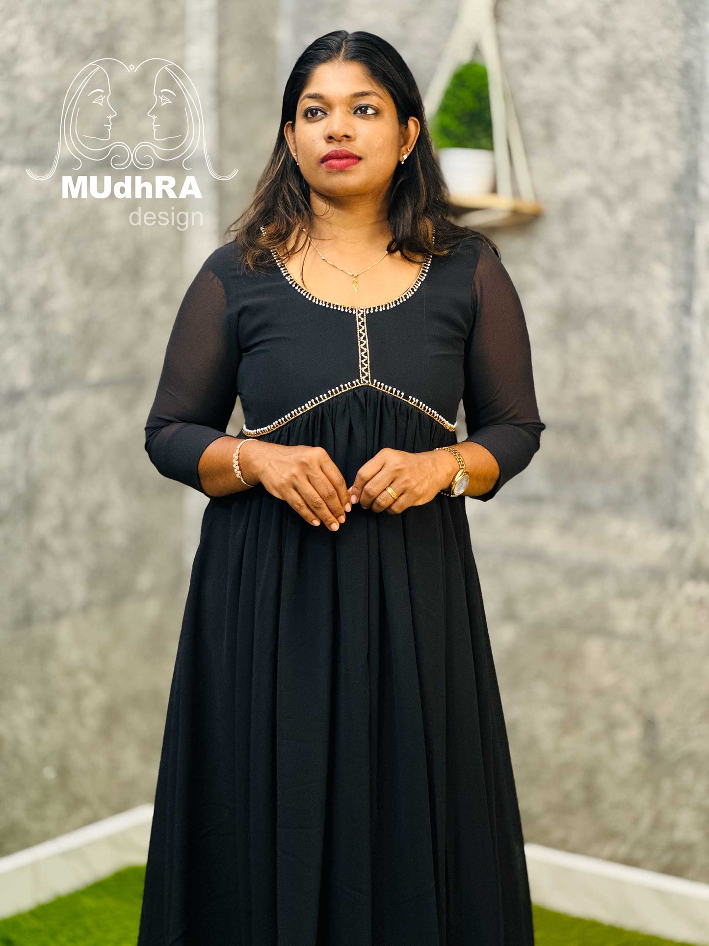 Alia Cut Kurti (Black)