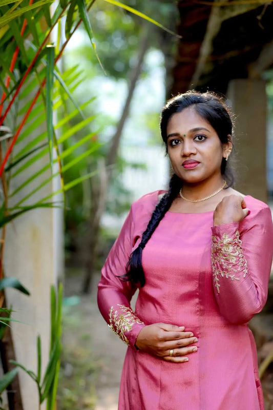 3 PANEL KURTI-COPPER PINK