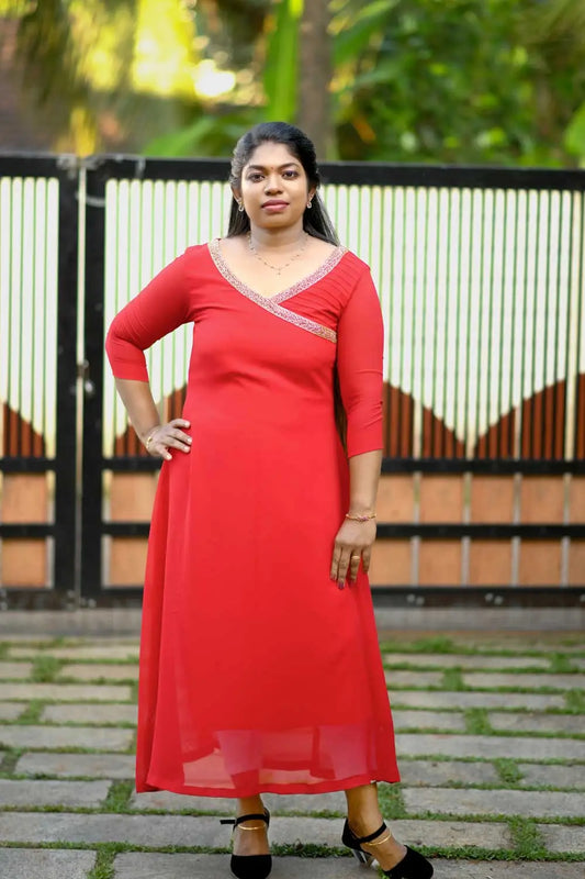 A LINE KURTI-RED