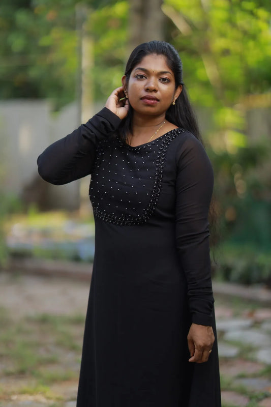 A line Kurti/Chudi Sleeve (Black)