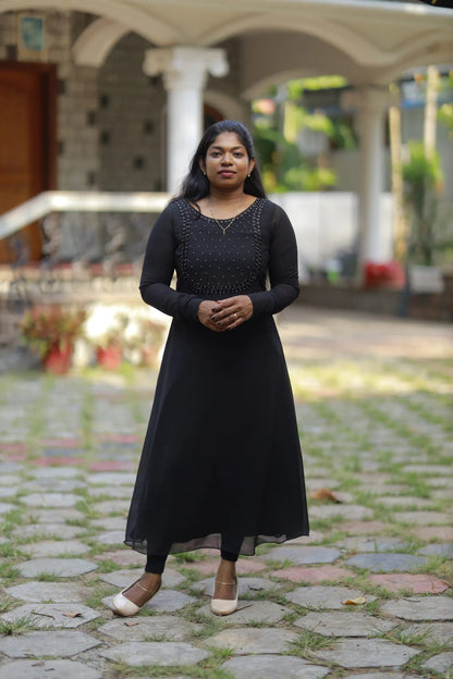 A line Kurti/Chudi Sleeve (Black)