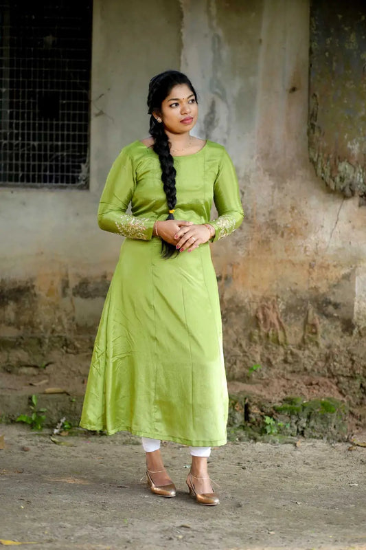 3 PANEL KURTI-LIGHT GREEN