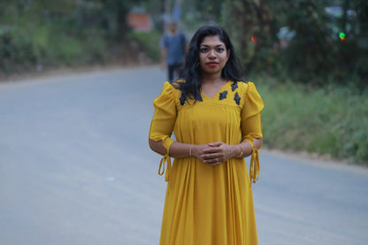 A Line with Side Gathers(MustardYellow)