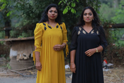 A Line with Side Gathers(MustardYellow)