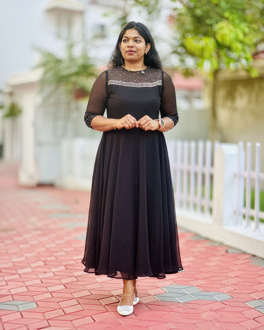 Black Umbrella Cut Anarkali