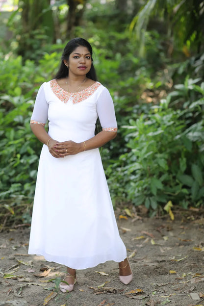 A LINE KURTI-PETER PAN COLLAR-WHITE